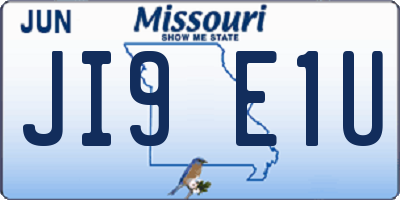 MO license plate JI9E1U