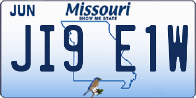 MO license plate JI9E1W