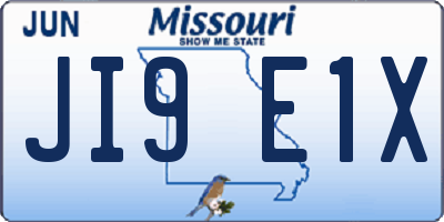 MO license plate JI9E1X