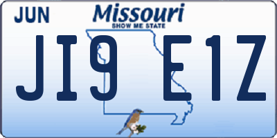 MO license plate JI9E1Z