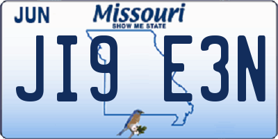 MO license plate JI9E3N