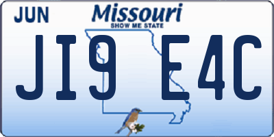 MO license plate JI9E4C