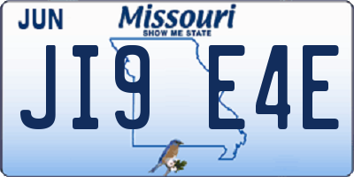 MO license plate JI9E4E