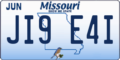 MO license plate JI9E4I