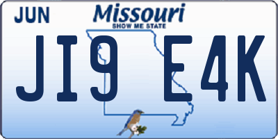 MO license plate JI9E4K