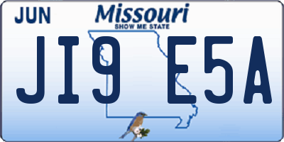 MO license plate JI9E5A