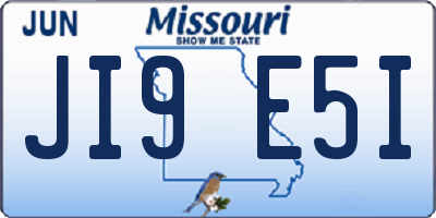 MO license plate JI9E5I