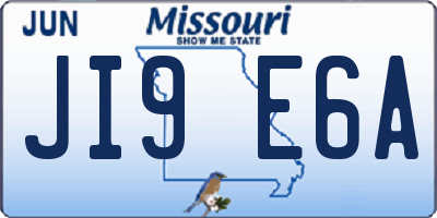 MO license plate JI9E6A