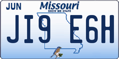 MO license plate JI9E6H