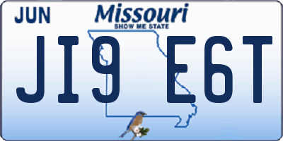 MO license plate JI9E6T