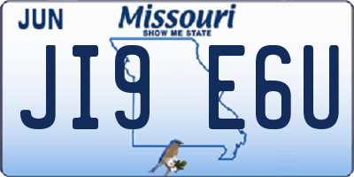 MO license plate JI9E6U
