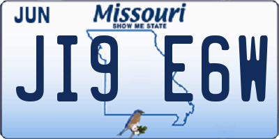 MO license plate JI9E6W