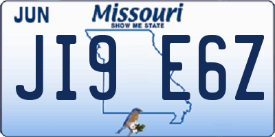 MO license plate JI9E6Z