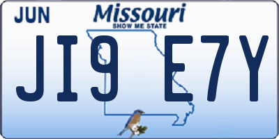 MO license plate JI9E7Y