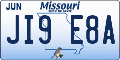 MO license plate JI9E8A