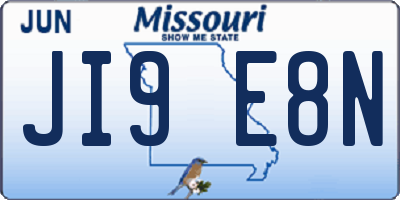 MO license plate JI9E8N