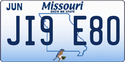 MO license plate JI9E8O