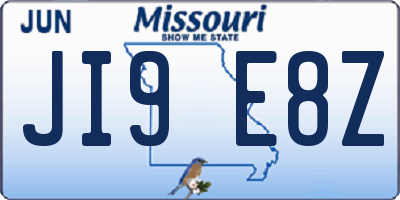MO license plate JI9E8Z