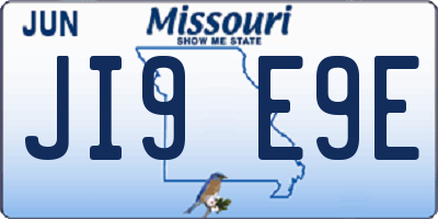 MO license plate JI9E9E