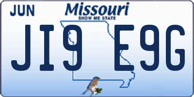 MO license plate JI9E9G