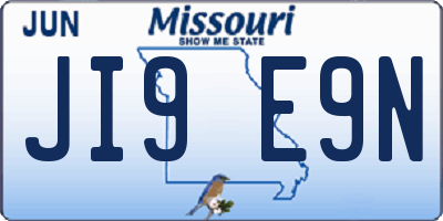 MO license plate JI9E9N