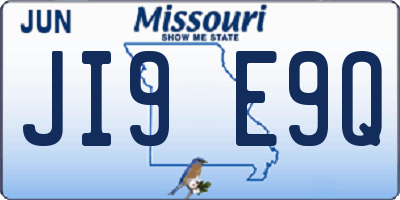 MO license plate JI9E9Q