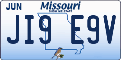 MO license plate JI9E9V