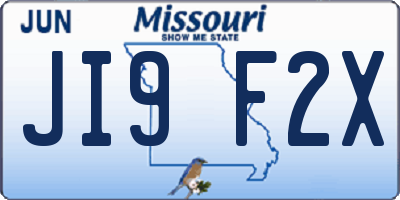 MO license plate JI9F2X