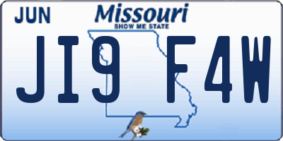 MO license plate JI9F4W