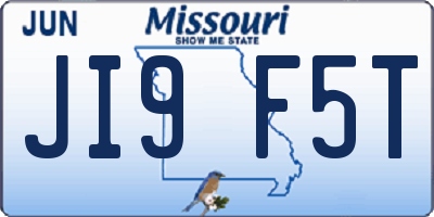 MO license plate JI9F5T