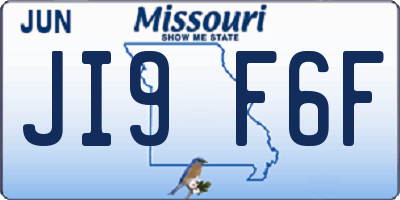 MO license plate JI9F6F