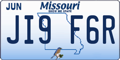 MO license plate JI9F6R