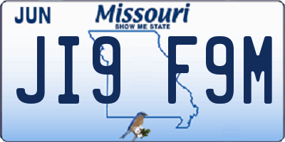 MO license plate JI9F9M