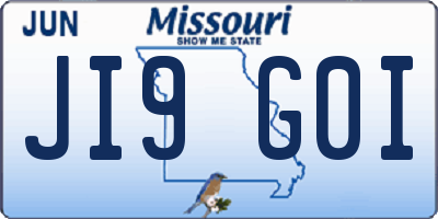 MO license plate JI9G0I