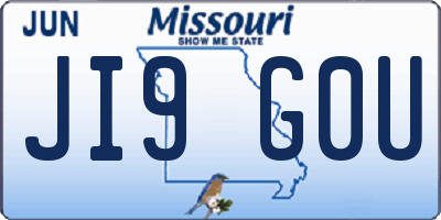 MO license plate JI9G0U