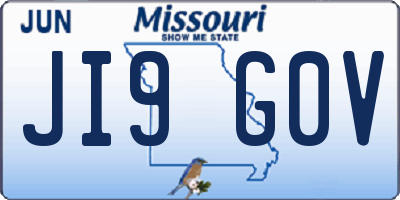 MO license plate JI9G0V