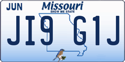 MO license plate JI9G1J