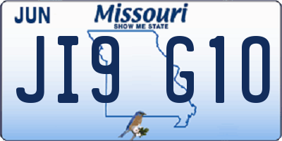 MO license plate JI9G1O