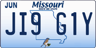 MO license plate JI9G1Y