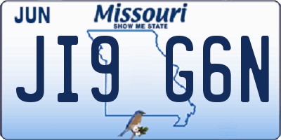 MO license plate JI9G6N