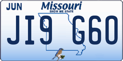 MO license plate JI9G6O