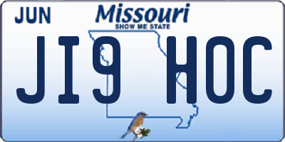 MO license plate JI9H0C