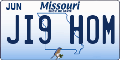 MO license plate JI9H0M