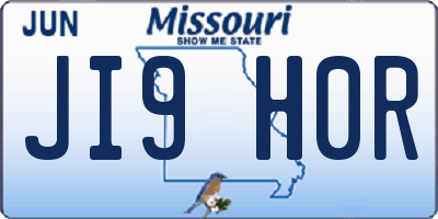 MO license plate JI9H0R