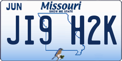 MO license plate JI9H2K
