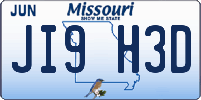 MO license plate JI9H3D
