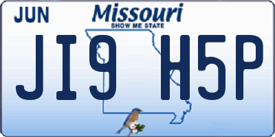 MO license plate JI9H5P