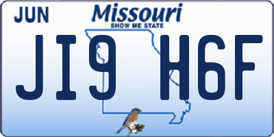 MO license plate JI9H6F