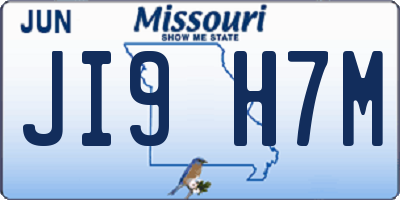 MO license plate JI9H7M
