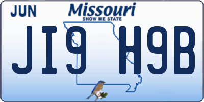 MO license plate JI9H9B
